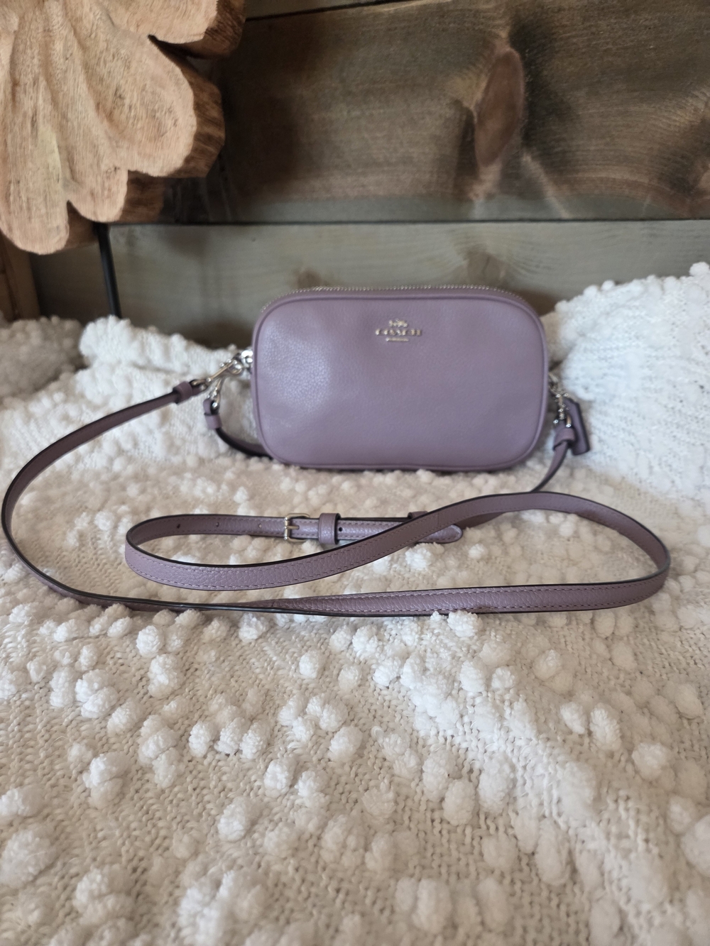 Coach Purple Leather Crossbody Bag